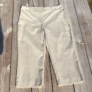 JM Collection Neutral Beige Waistband Detail Pants